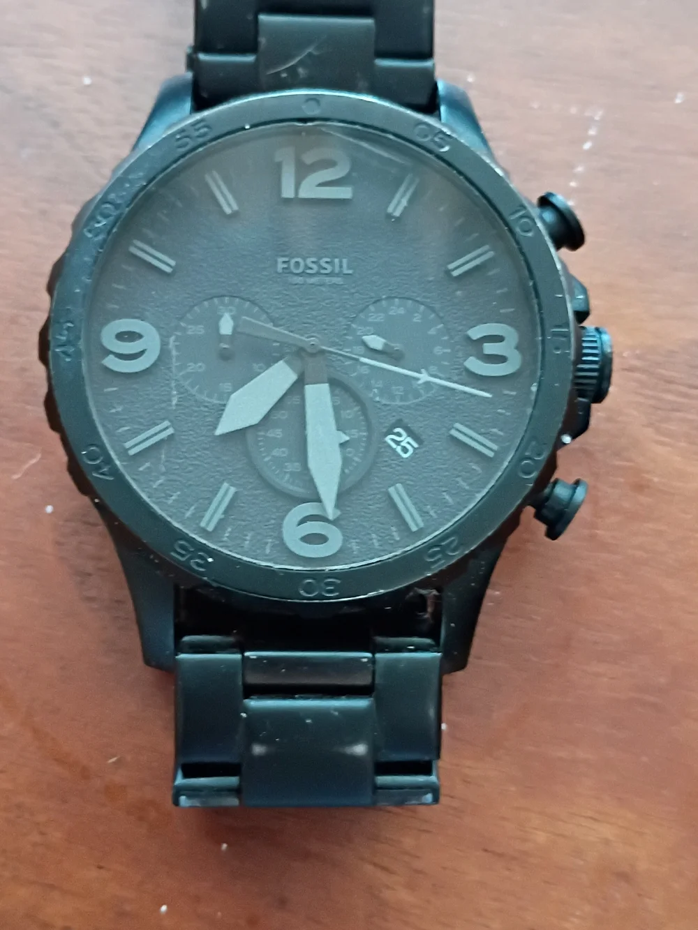 Fossil All-Black Chronograph Stainless Steel Watch